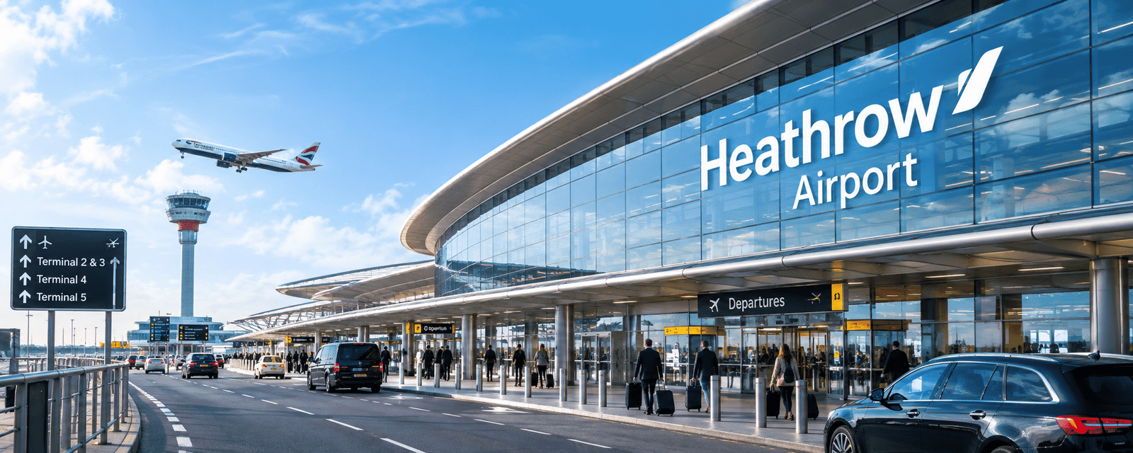 London Heathrow Airport, served by Millennium Airport Transfer's fixed-fare taxis